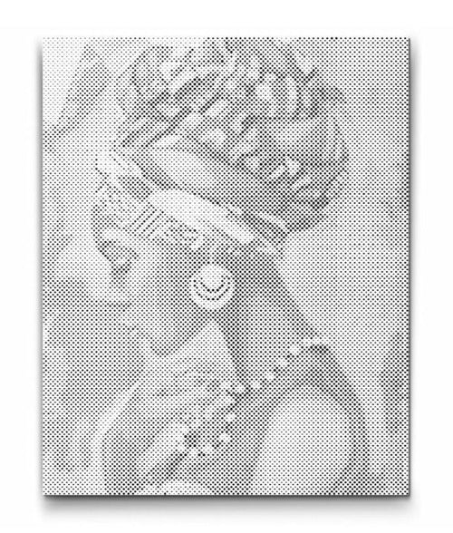 Afrikansk skønhed prikmaleri – elegant portræt i dot art stil