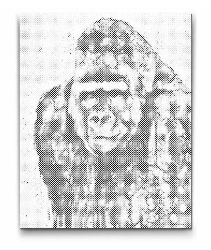 Gorilla prikmaleri – kraftfuldt og detaljeret dyremotiv