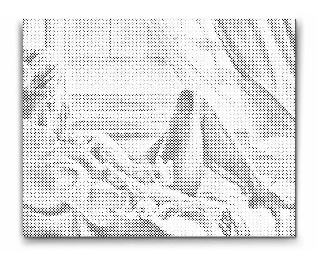 Sea view prikmaleri – roligt kunstmotiv af afslappet kvinde