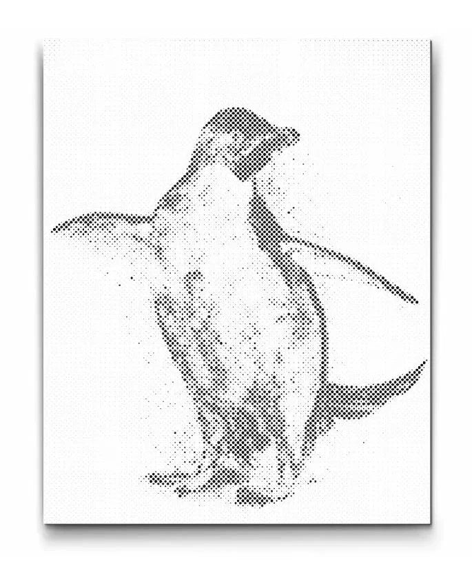 Happy feet prikmaleri – sødt motiv af pingvin