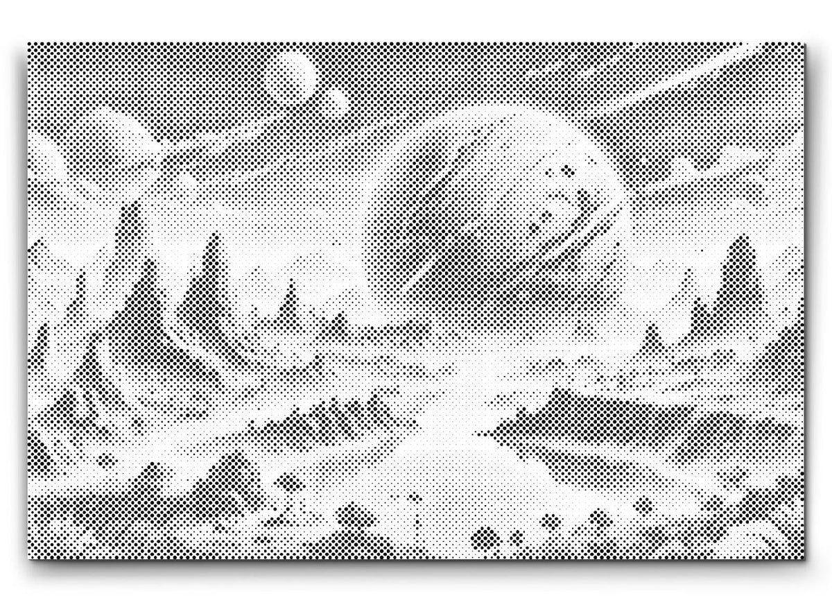 Abstrakt planet i universet | Mal Med Prikker som færdigt mal med prikker motiv