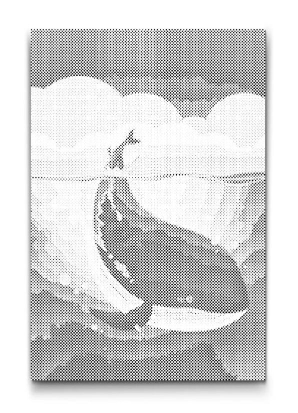 hval kunst mal med prikker dot painting beroligende vægkunst