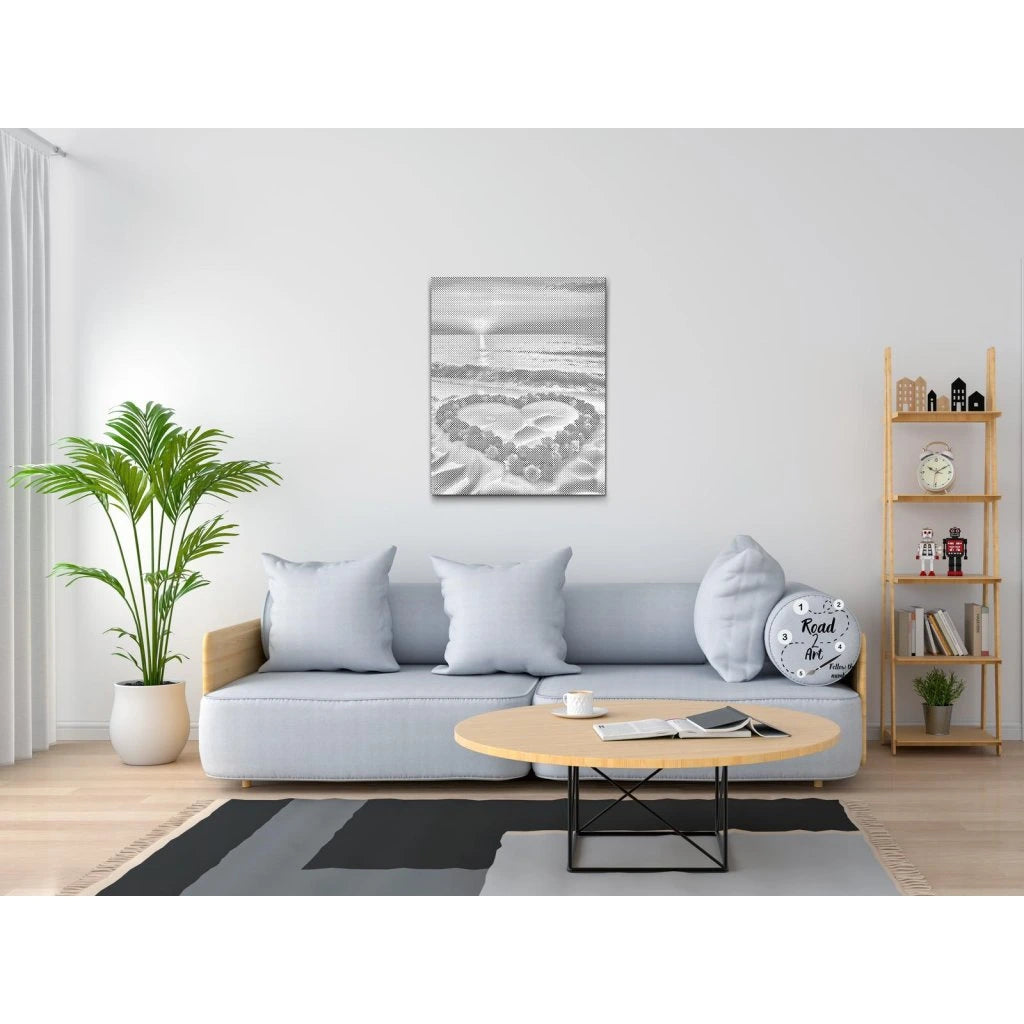 romantisk mal med prikker strand