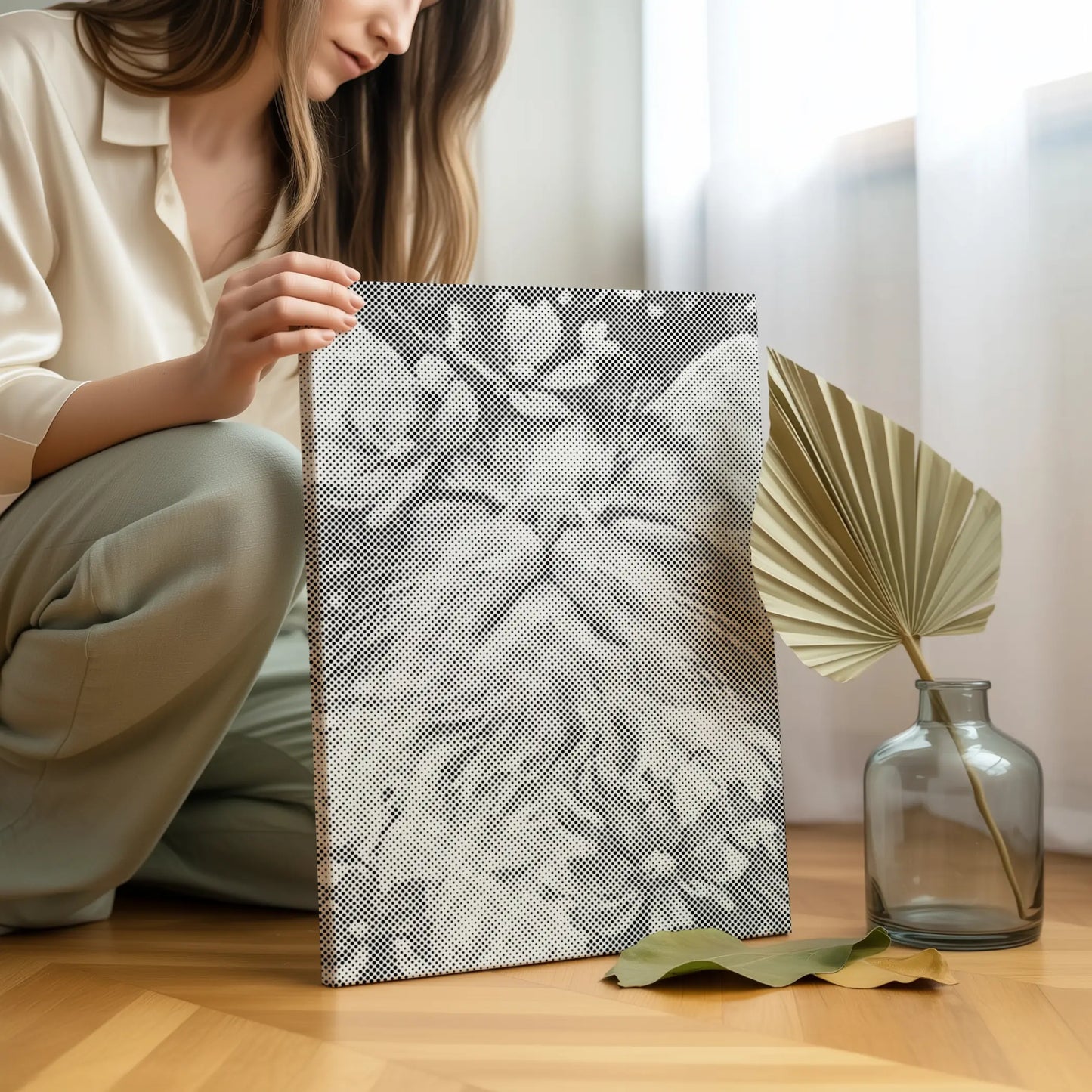 Kat med blomster | Mal Med Prikker