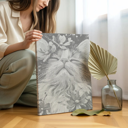 Kat med blomster | Mal Med Prikker