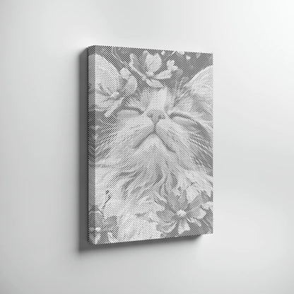 Kat med blomster | Mal Med Prikker