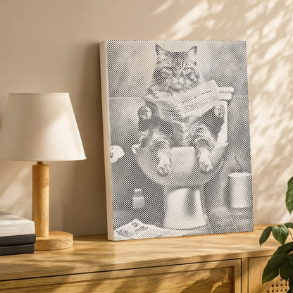 Kat på toilettet | Mal Med Prikker