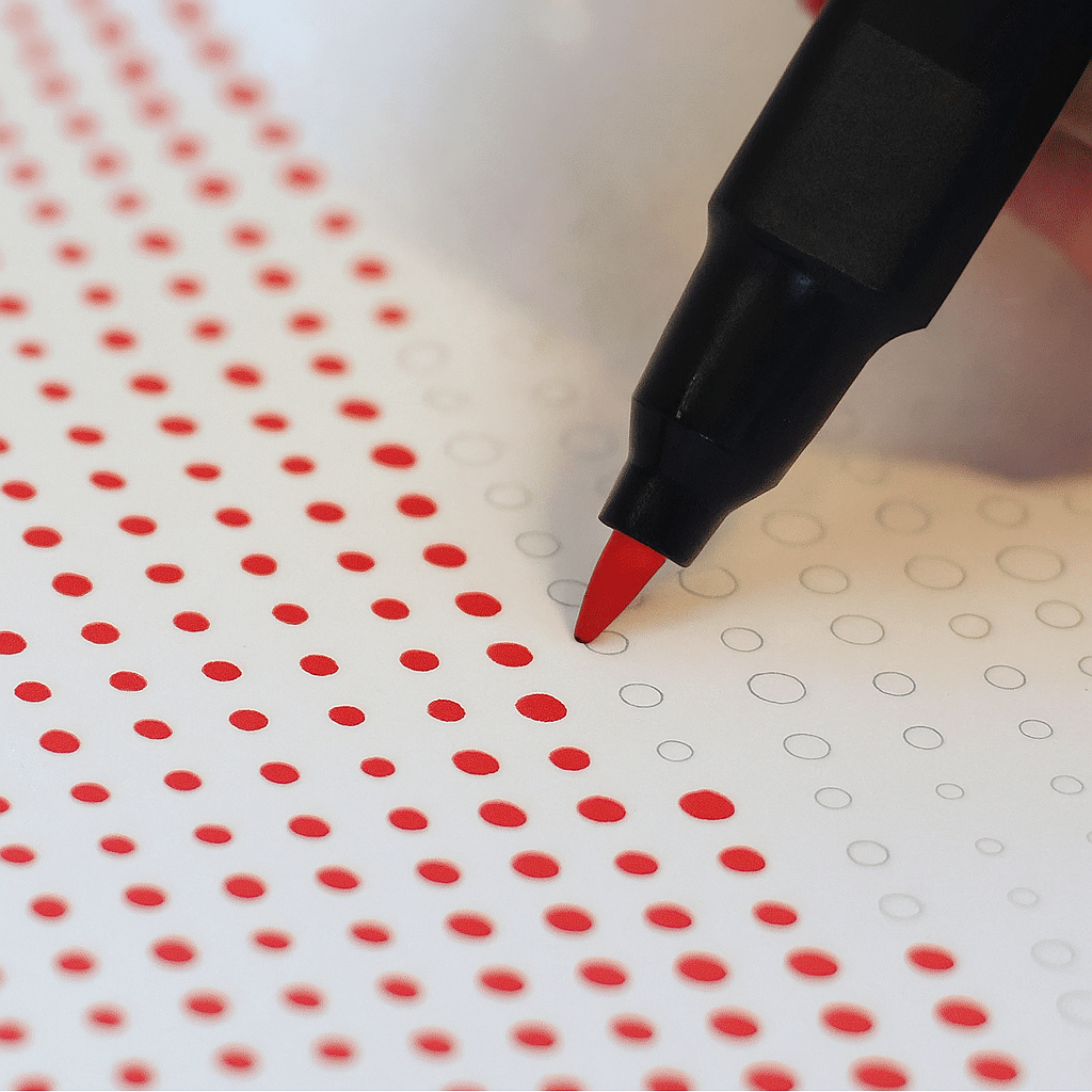 prikmaleri tusch rød