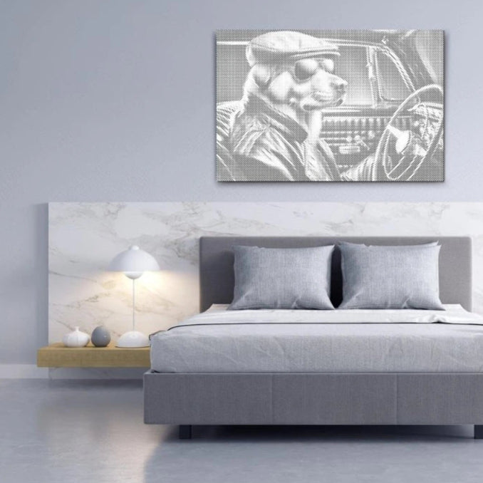 Cool hund | Mal Med Prikker som færdigt mal med prikker motiv