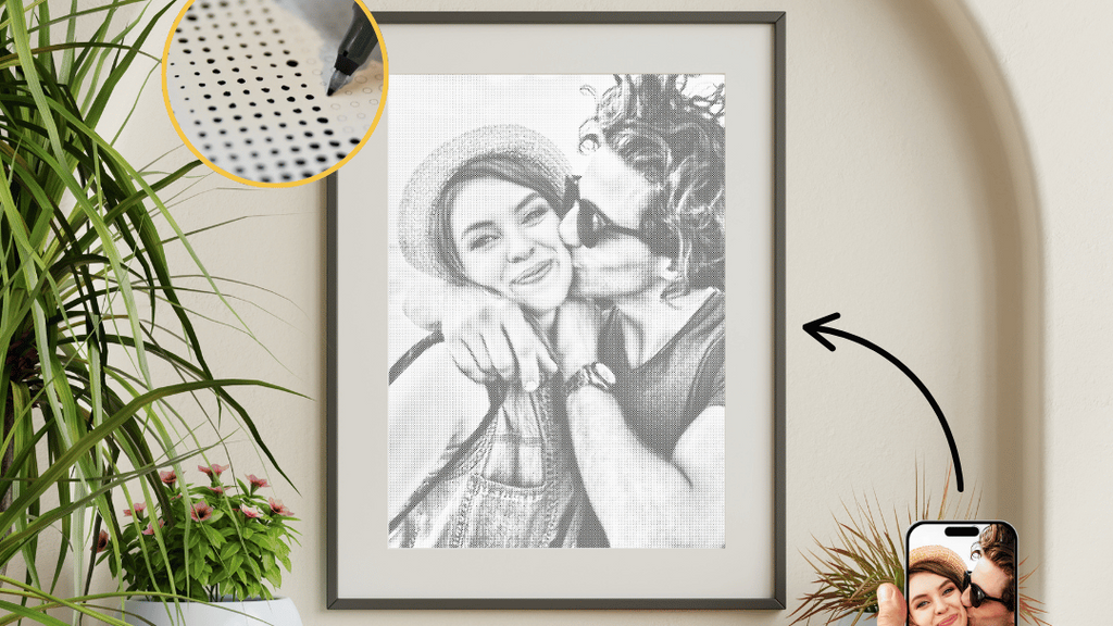 prikmaleri efter foto - personlig kunstværk på lærred