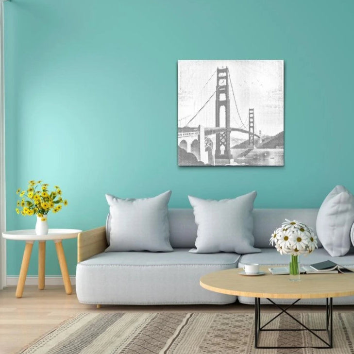 Golden Gate Bridge | Mal Med Prikker som færdigt mal med prikker motiv
