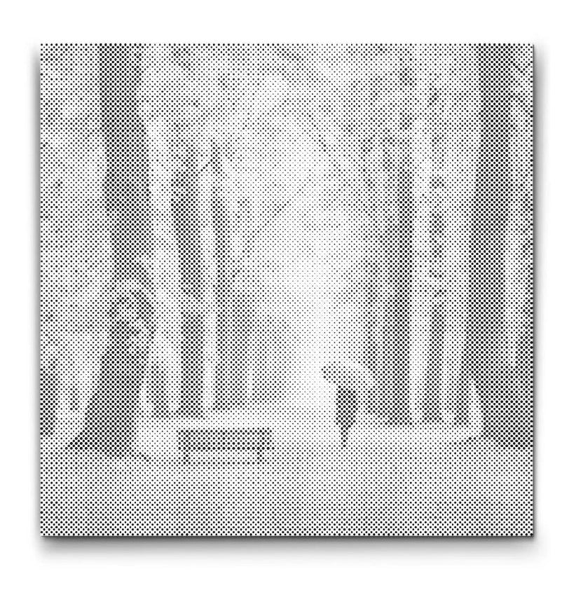 Dot painting skov, prikmaleri naturmotiv, sort blå guld dot painting, minimalistisk vægkunst skov. mal med prikker