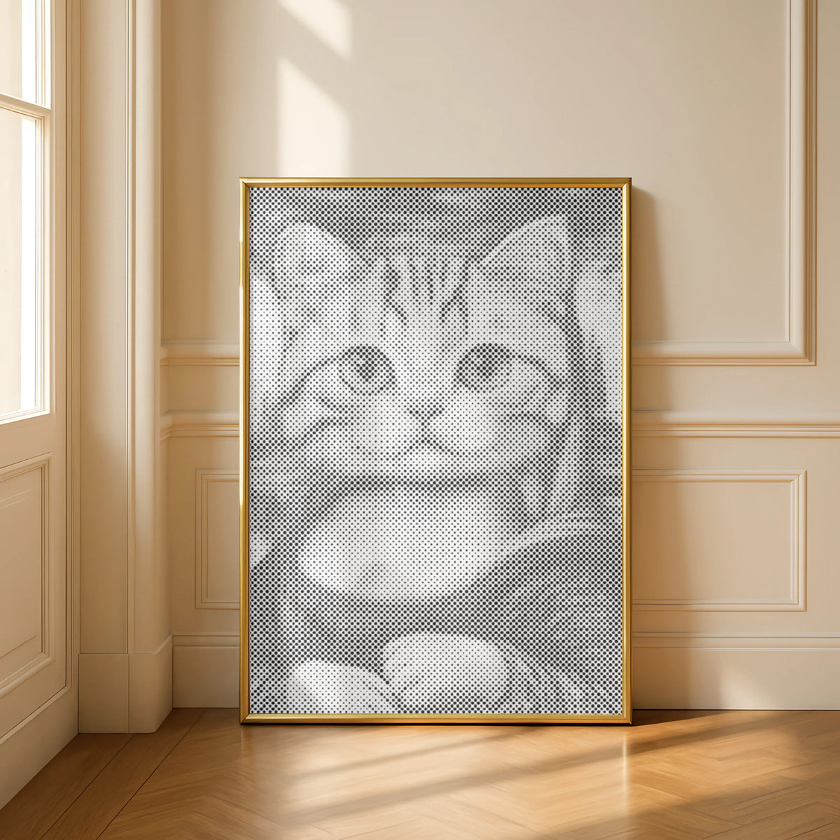 Mona Lisa kat | Mal Med Prikker som færdigt mal med prikker motiv