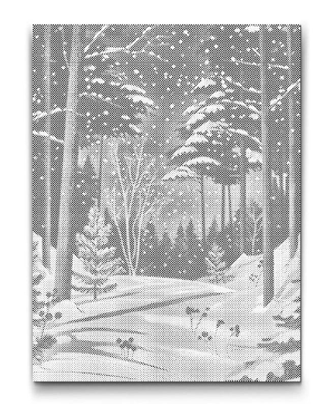 mal med prikker vintermotiv