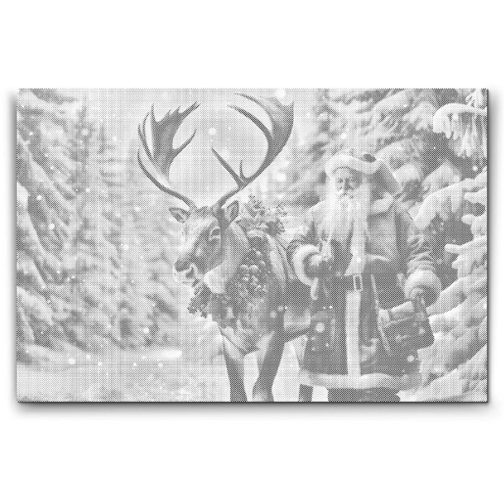 julemand med rensdyr prikmaleri