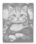 Mona Lisa kat i renaissance stil med klassisk baggrund mal med prikker 