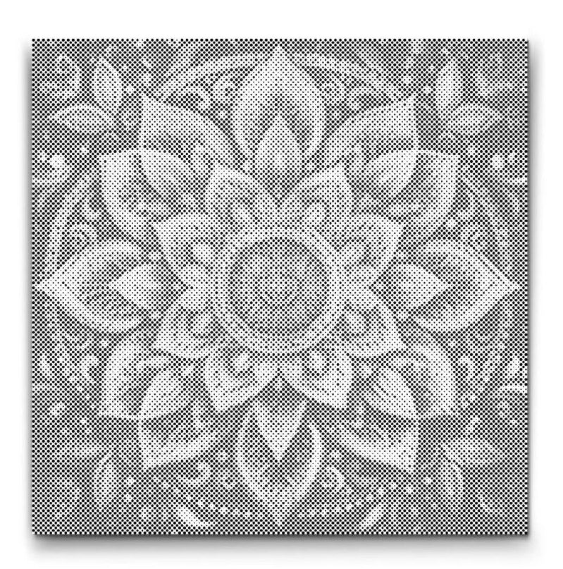 Lotusblomst mandala mal med prikker kunstsæt i symmetrisk zen design til mindfulness og afslapning