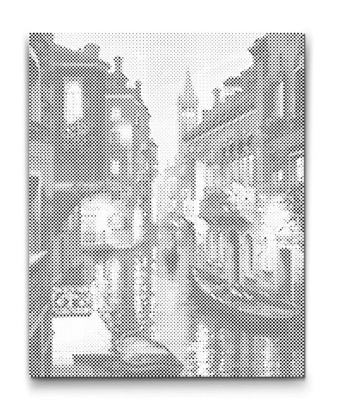 En aften i Venedig prik maleri med gondoler mal med prikker 