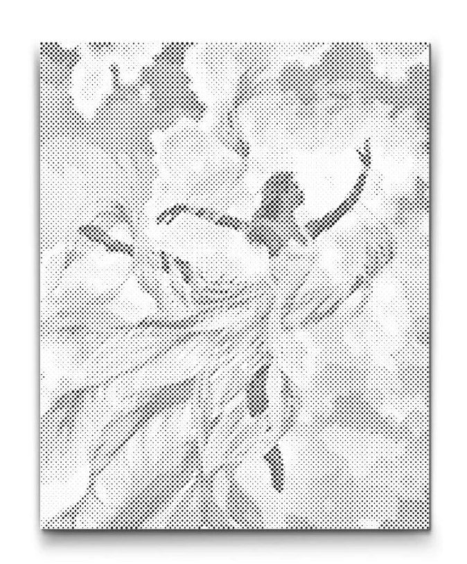 Himmelsk ballerina prikmaleri – luftigt og elegant dot art motiv