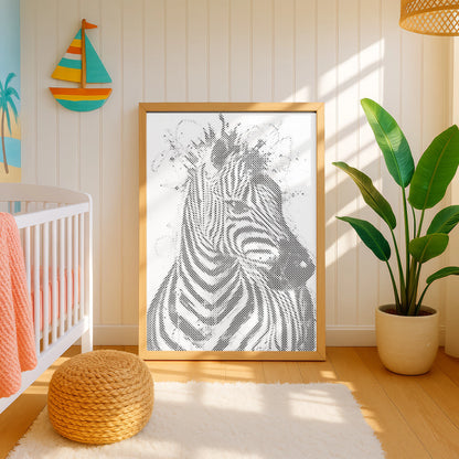 Moderne zebra vægkunst | Mal Med Prikker