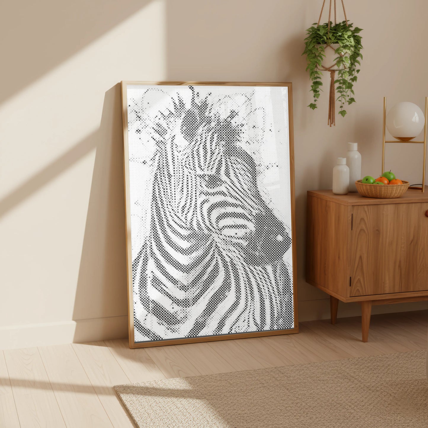 Moderne zebra vægkunst | Mal Med Prikker