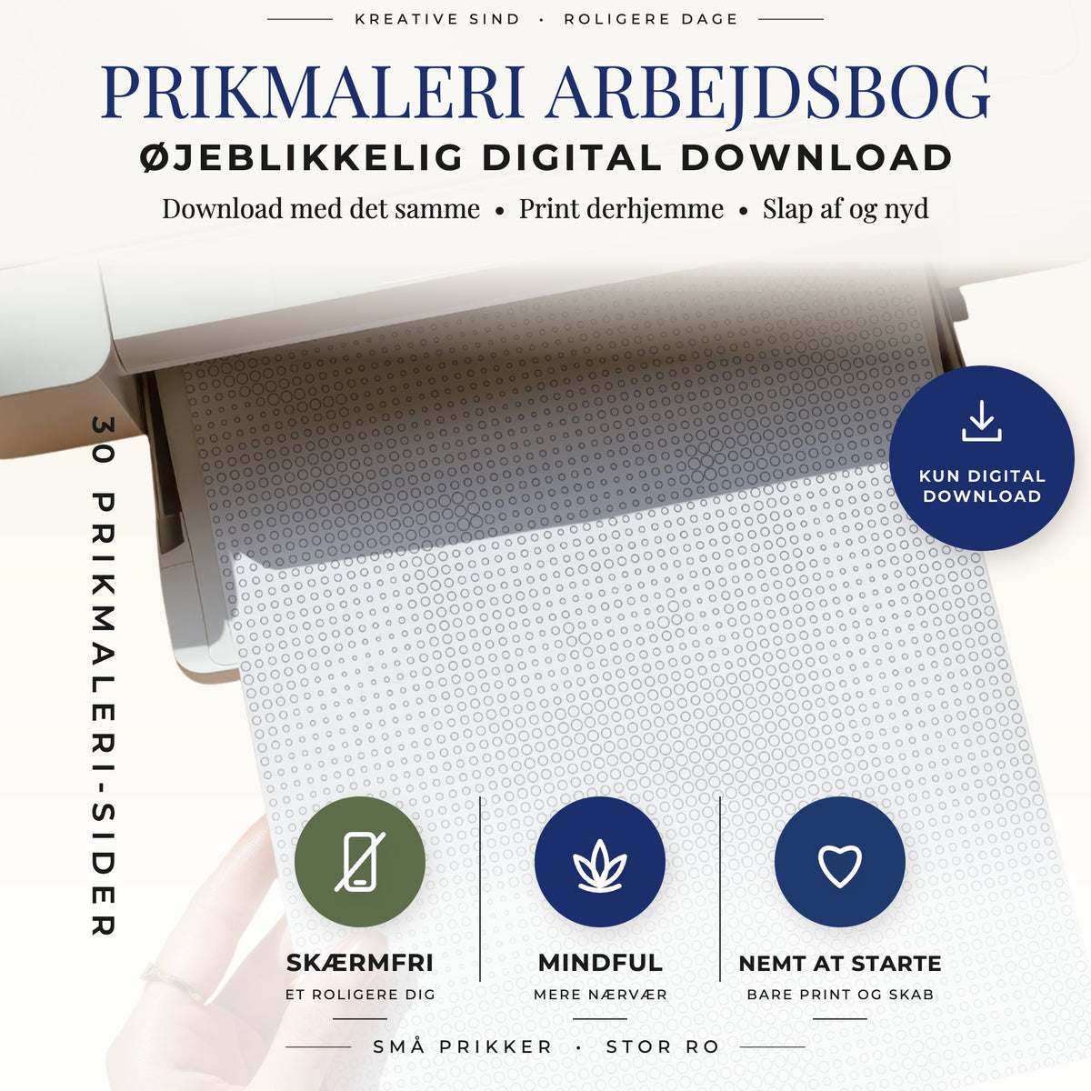 Printbar Fugleportrætter prikmaleri bog til A4- og US Letter-sider