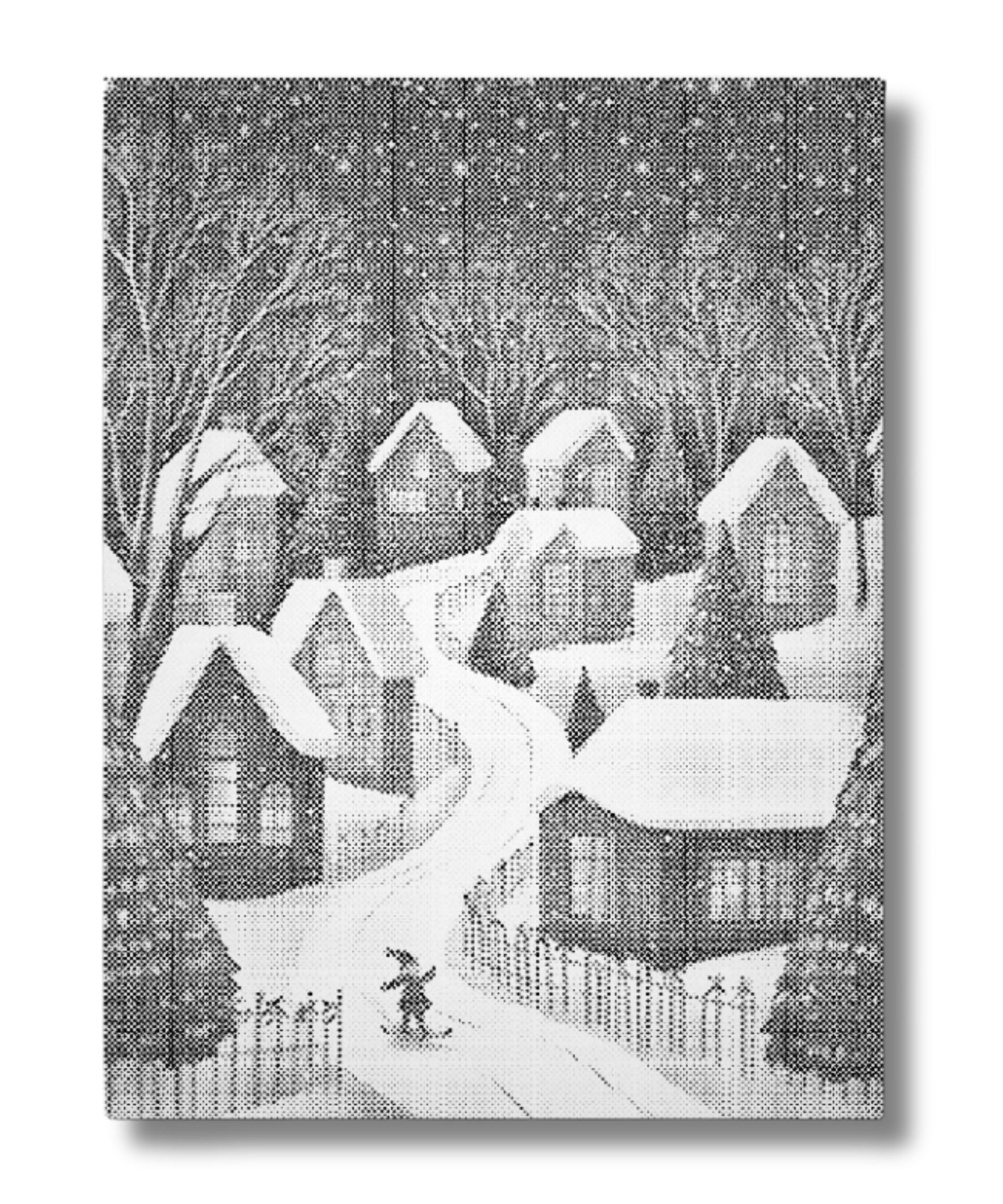 mal med prikker vintermotiv