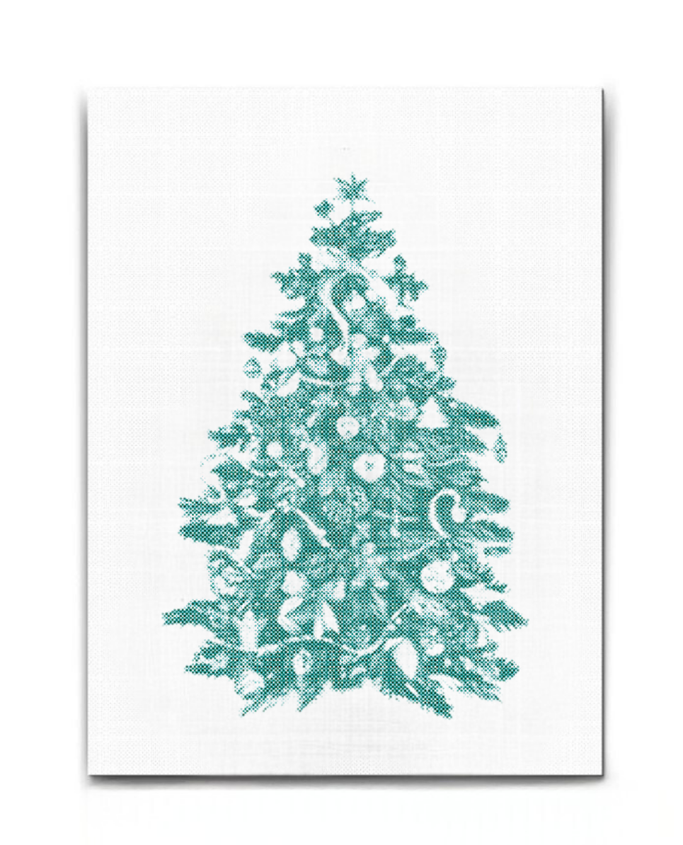 mal med prikker julemotiv i nordisk stil