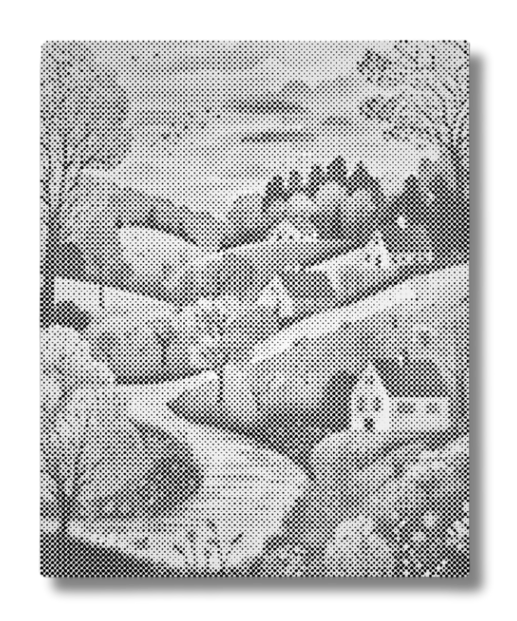 mal med prikker idyllisk naturmotiv