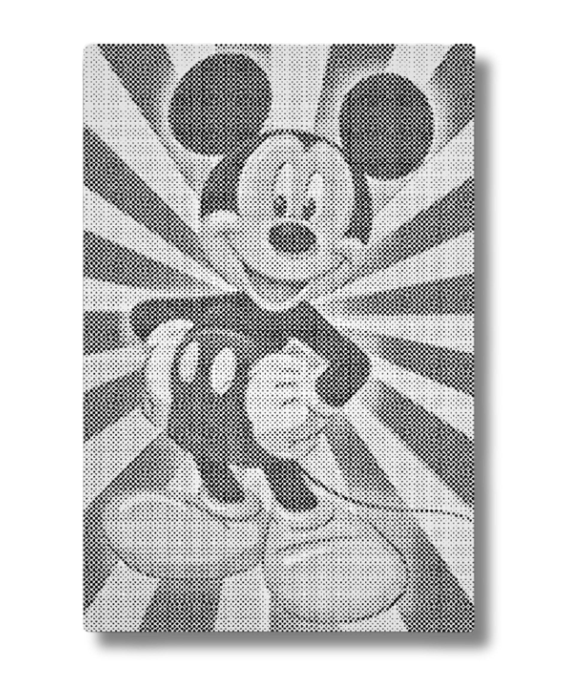 mickey mouse prikmaleri med retro stråleeffekt motiv