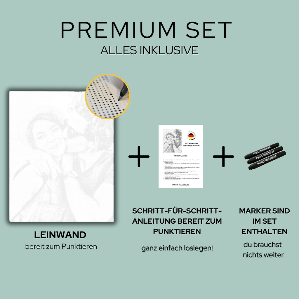 kundeeksempel på mal med prikker efter foto - lavet i Danmark 