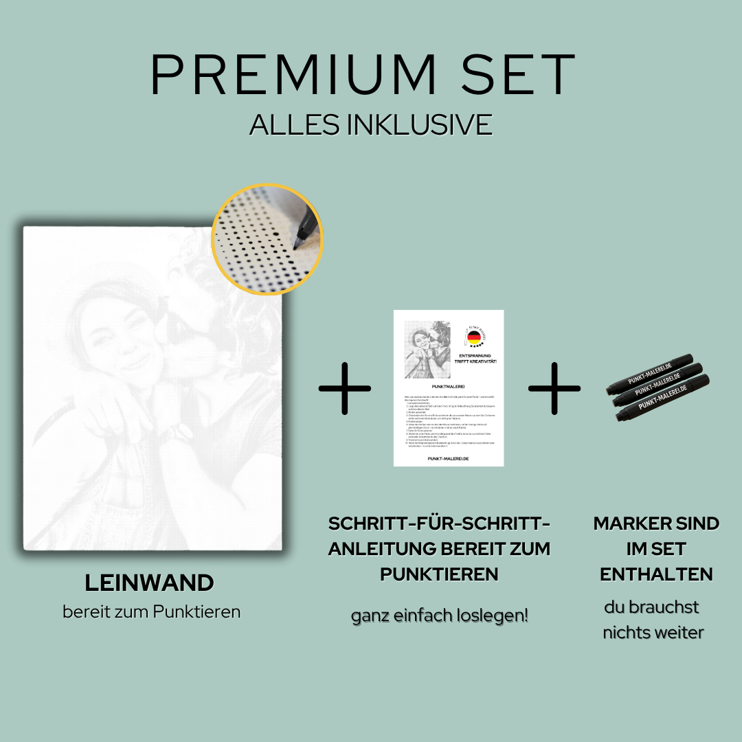 kundeeksempel på mal med prikker efter foto - lavet i Danmark 