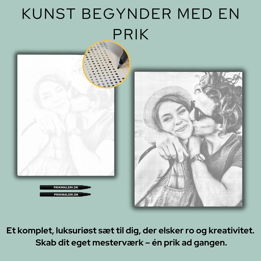 før og efter resultat på mal med prikker. gratis levering 