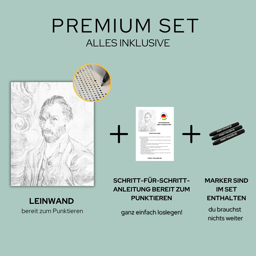 Affe Dot Painting in Punkttechnik – modernes Wandbild in Schwarz Weiß mit gleichmäßigen Punkten