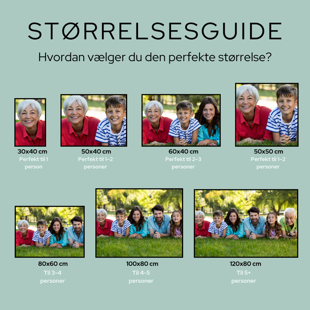 størrelsesguide til mal med prikker. flere prikker giver flere detailjer