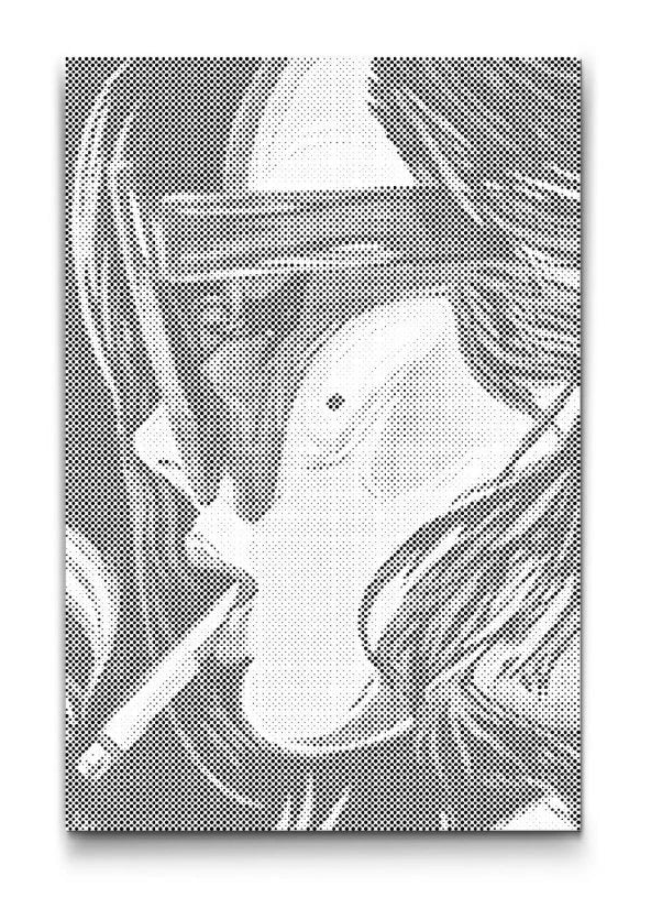 Kvinde med solbriller moderne prik maleri kunst