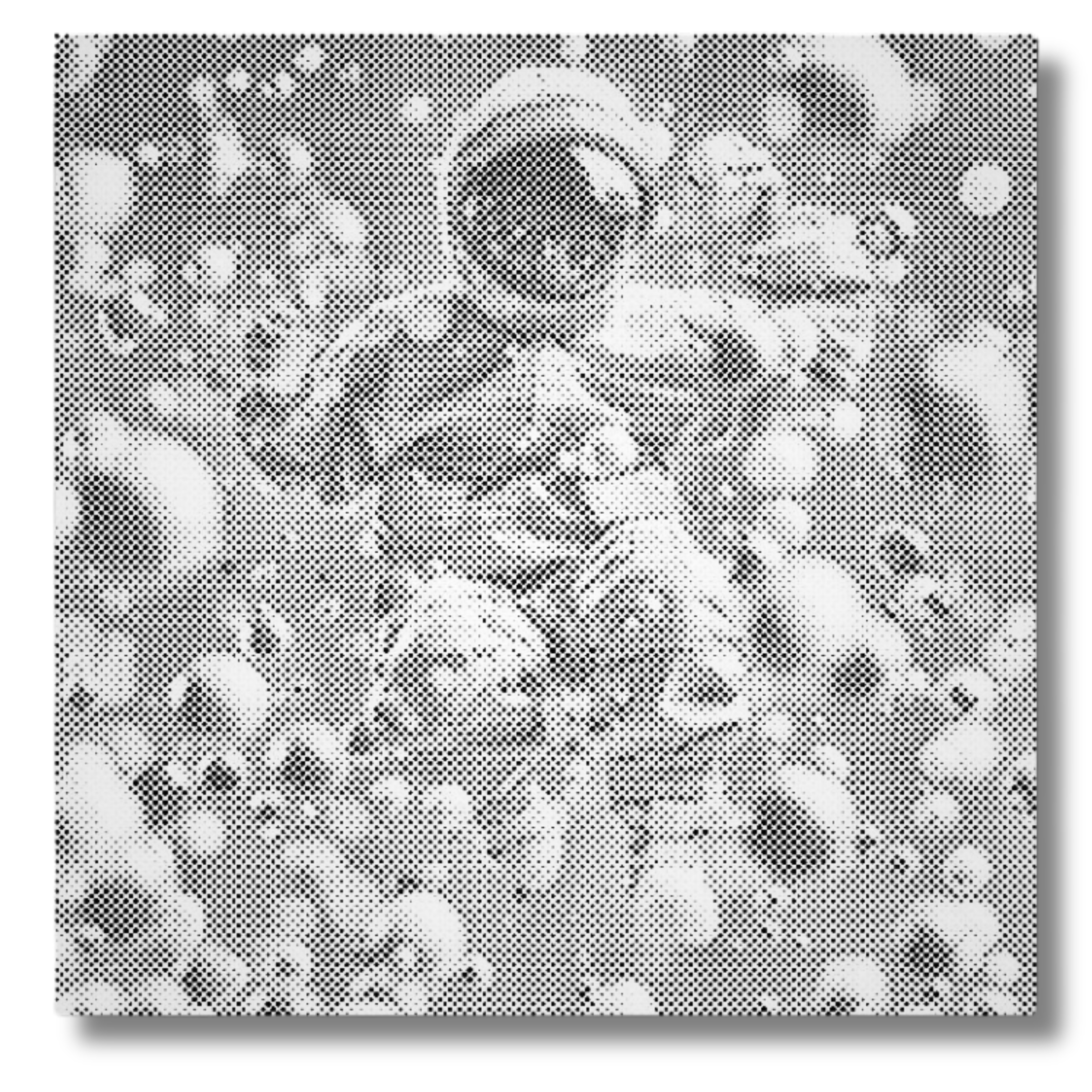 abstrakt astronaut prikmaleri