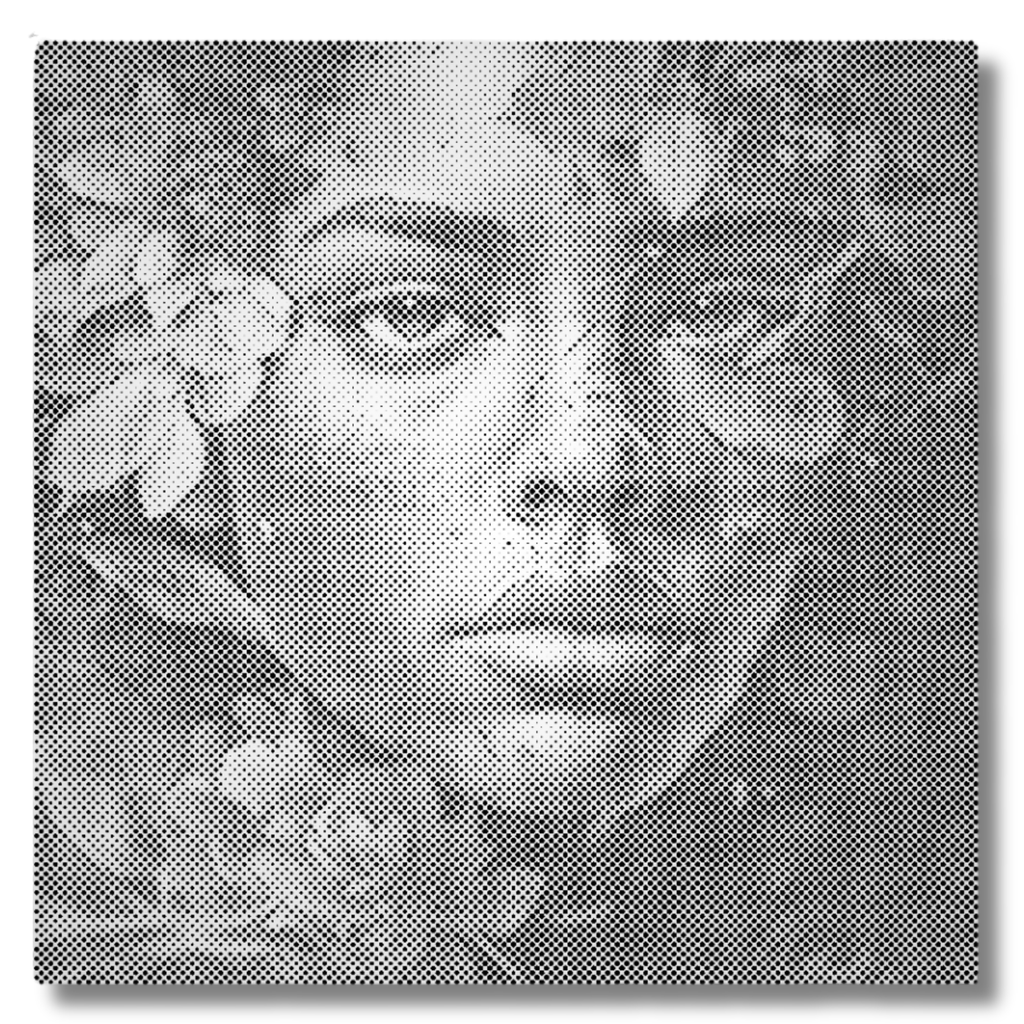 prikmaleri kvinde ansigt natur