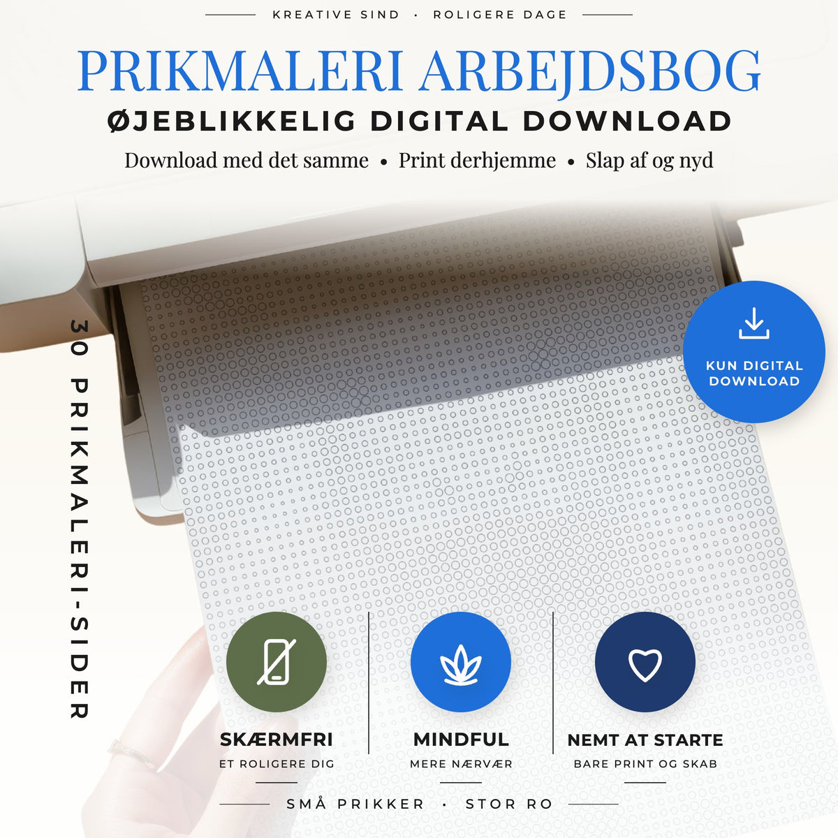 Printbar Havdyr prikmaleri bog til A4- og US Letter-sider