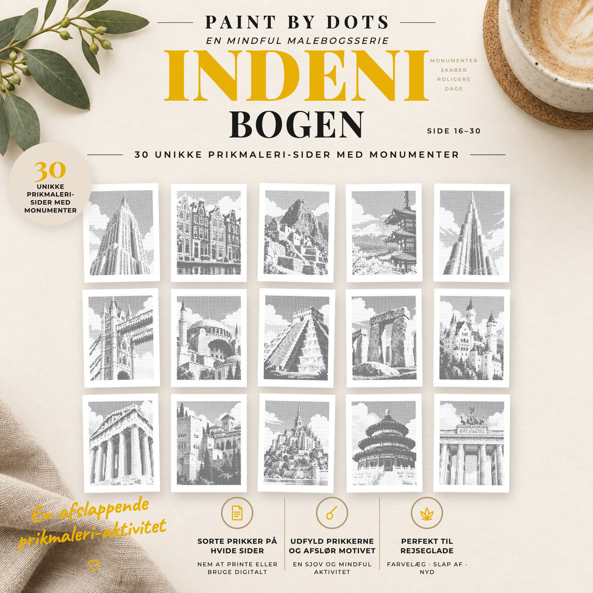 Forhåndsvisning af printbare Monumenter prikmaleri motiver, side 16 til 30